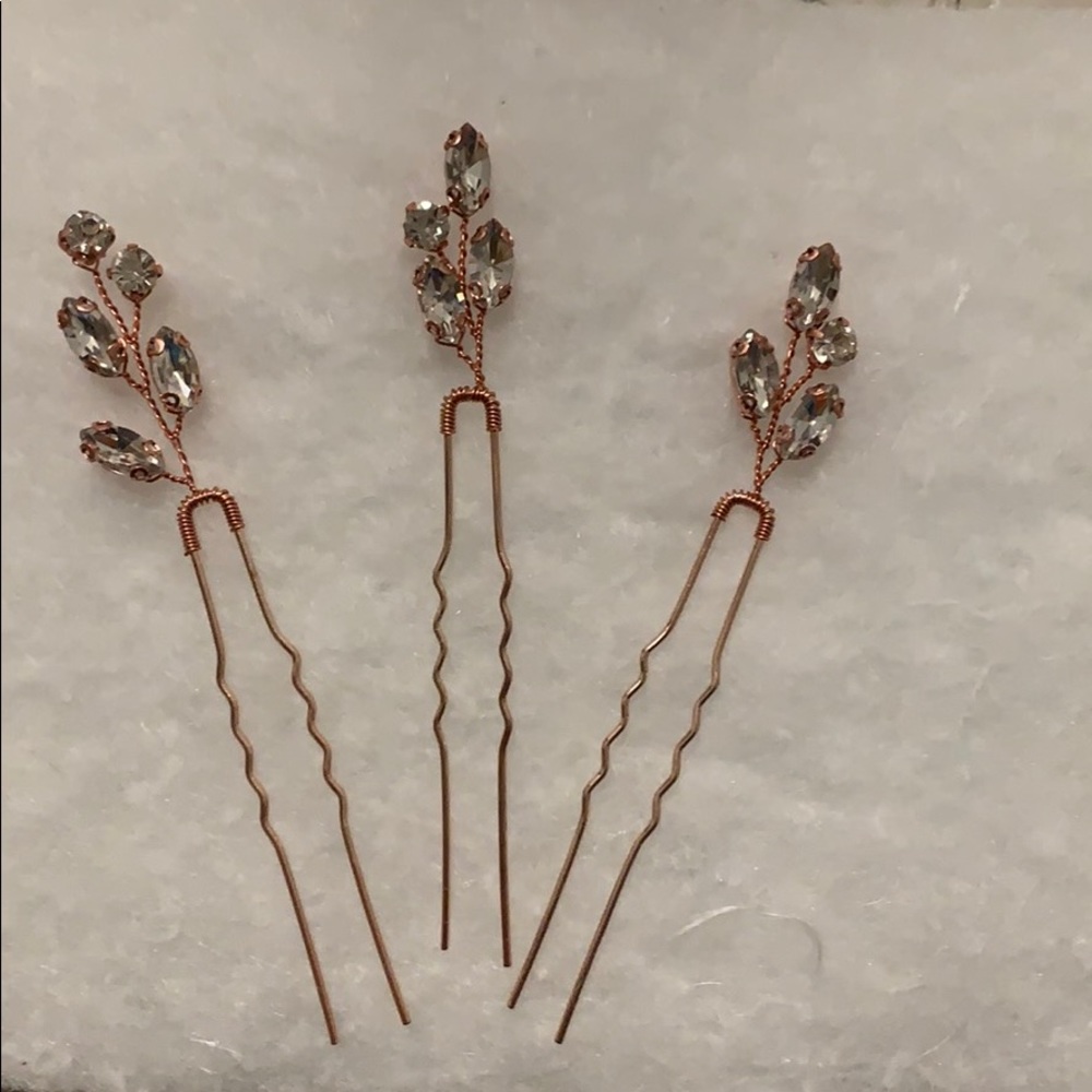 Rose Gold prom or bridal hair pins